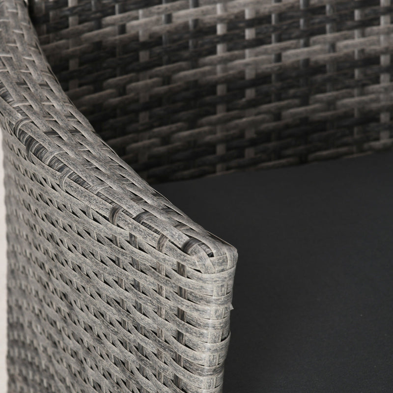 3 Piece Rattan Bistro Set with Companion Chair & Table