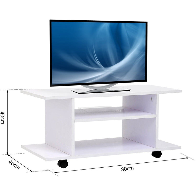 Compact TV Stand with Shelves, (80x40x40cm)