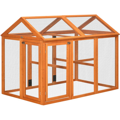 Wooden Chicken Coop with Run Pawhut