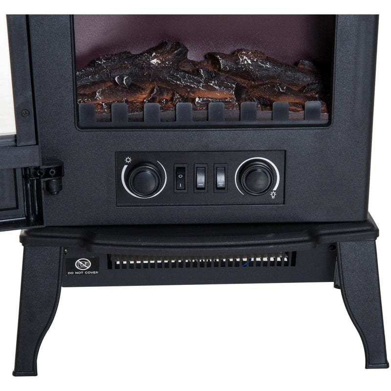 Freestanding Electric Fireplace Heater, 1000W/2000W