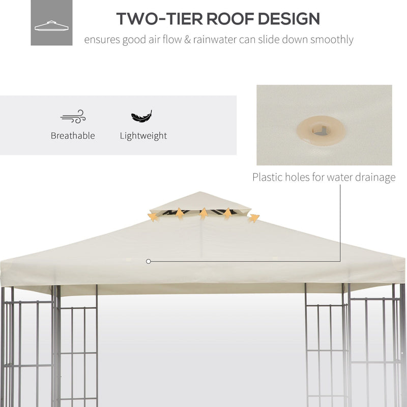 Waterproof Gazebo Canopy Replacement 3x3, Cream (Top Only)