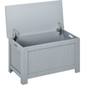 Large Grey Toy Storage Box with Lid & Safety Hinges Homcom