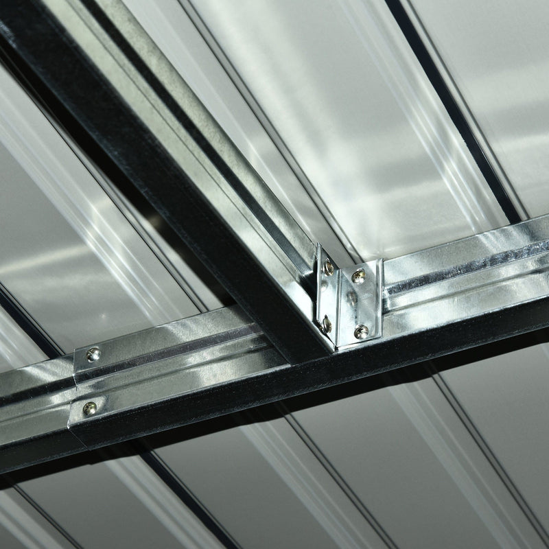 9x4ft Metal Garden Storage Shed, Dark Grey