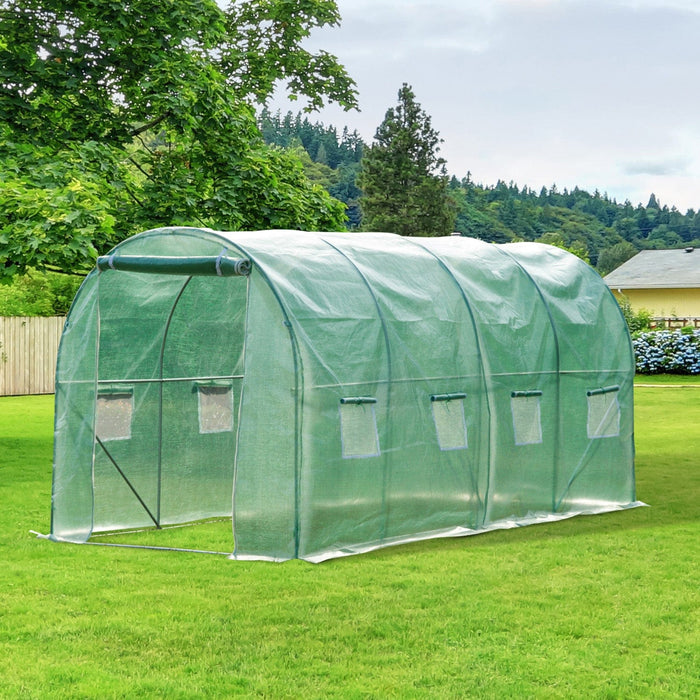 Walk In Polytunnel Greenhouse, Zip Door, 8 Windows, 4x2m