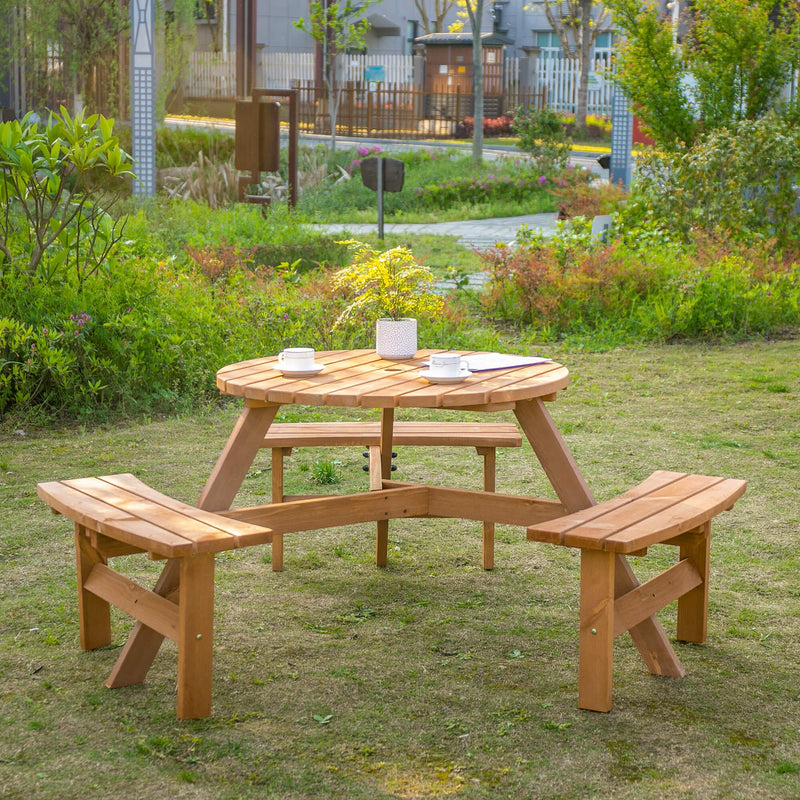 Round Outdoor Table and Chairs Outsunny
