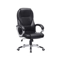 Reclining Desk Chair With Wheels, Black Faux Leather Songmics