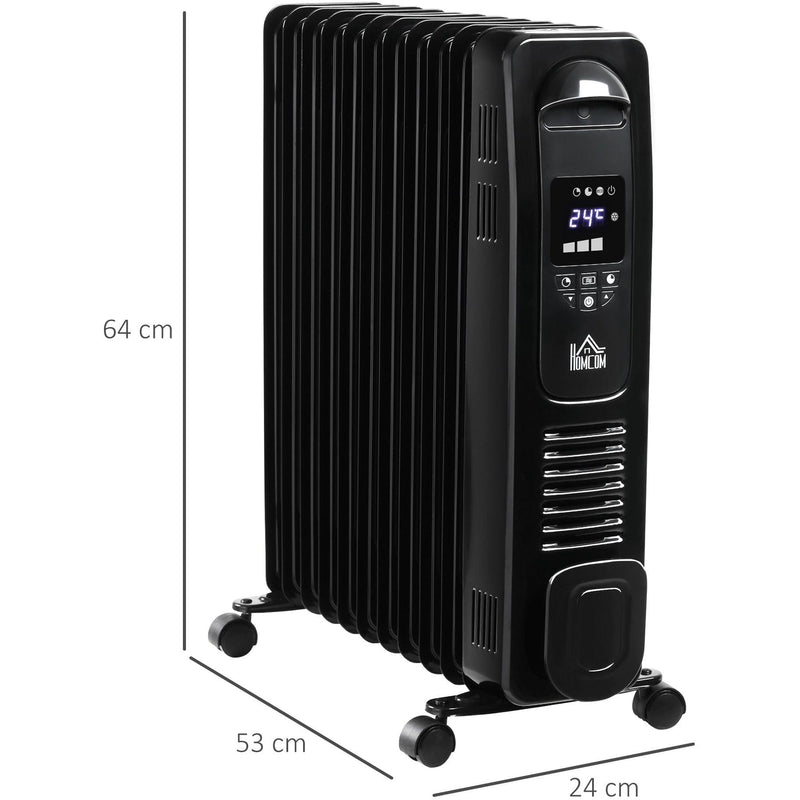 Oil Filled Radiator, 11 Fin, LED Display, 3 Settings, Remote, 2720W