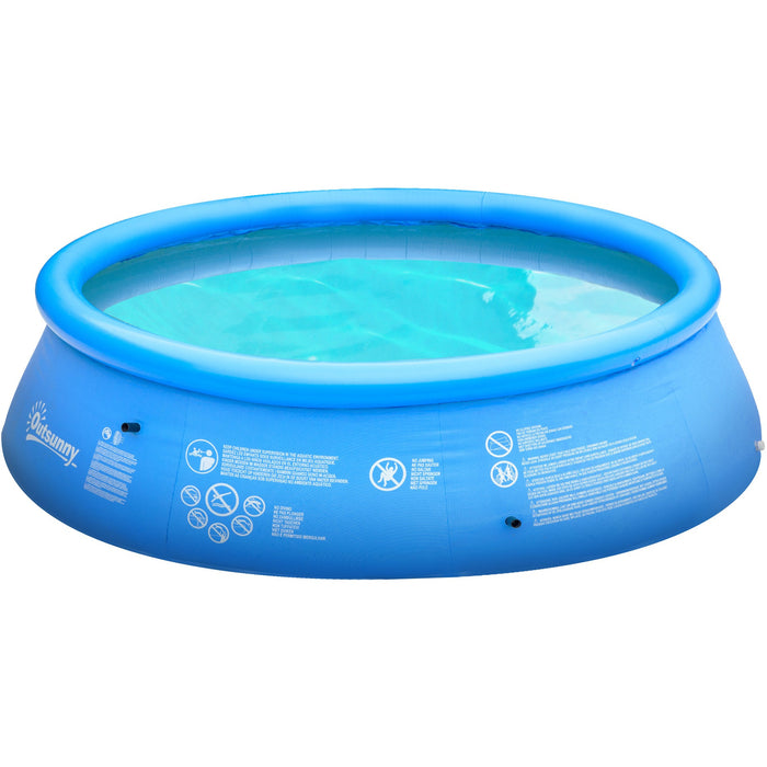 Blue Inflatable Family Pool with Pump, 274cm x 76cm