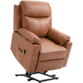 Power Lift Chair for Elderly, Brown Faux Leather Homcom