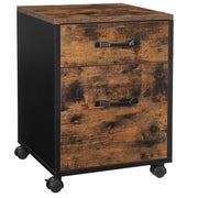Industrial Style Mobile File Cabinet with 2 Drawers For Home Office by Vasagle - Rustic brown and black