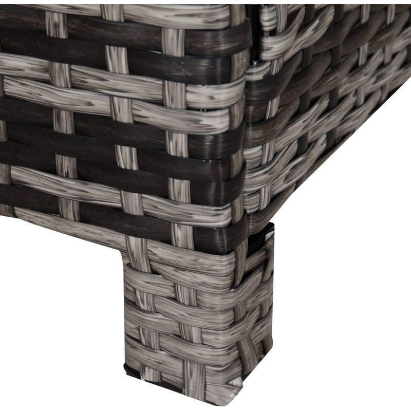 Rattan Side Table, Tempered Glass Top