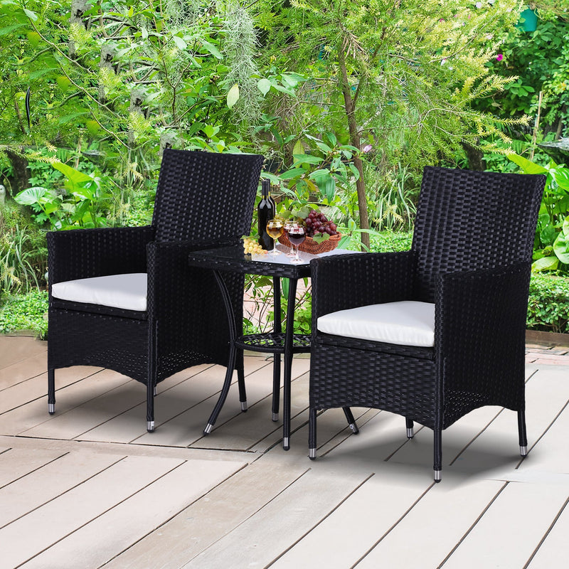 Stylish 3 Piece Rattan Bistro Set