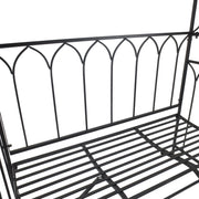Garden Arbour Bench for Two with Extra Wide Seat and Climbing Plant Support Black Outsunny