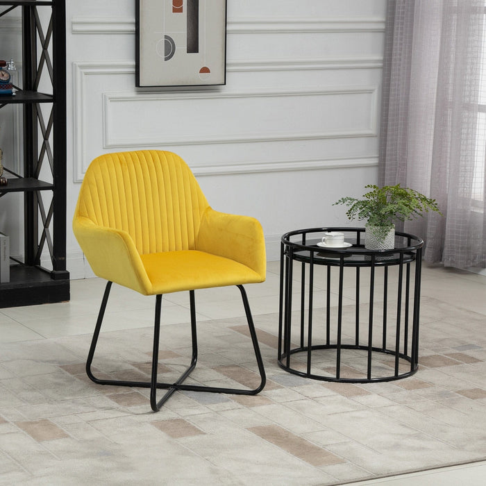 Velvet Touch Modern Lounge Armchair with Metal Base
