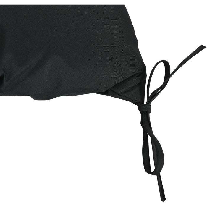 Black 2 Seater Garden Bench Cushion with Ties - 98x100 cm