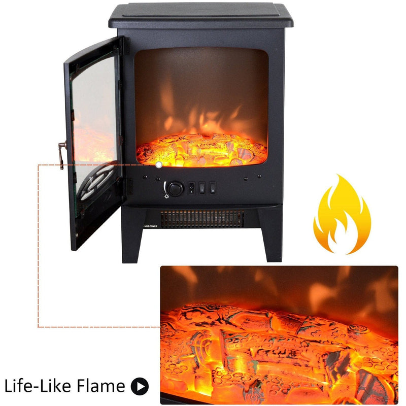 Electric Fireplace, Freestanding, Flame Effect, 950w/1850W