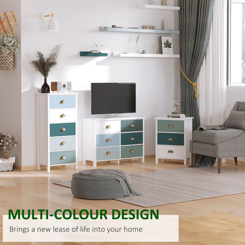 5 Drawer Dresser, Metal Handle, Slim, Living Room/Bedroom