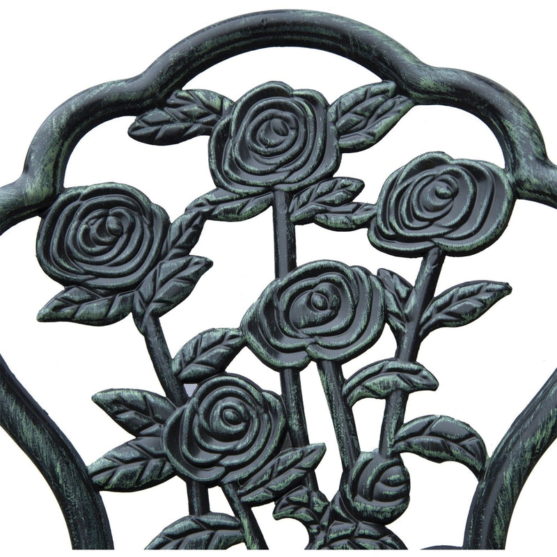 3 Piece Cast Aluminium Bistro Set, Green