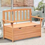 Outsunny Outdoor Garden Storage Bench Patio Box All Weather Deck Fir Wood Solid Seating Outsunny