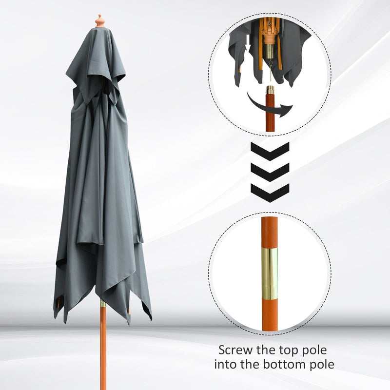 Pagoda Style Large Patio Parasol Outsunny