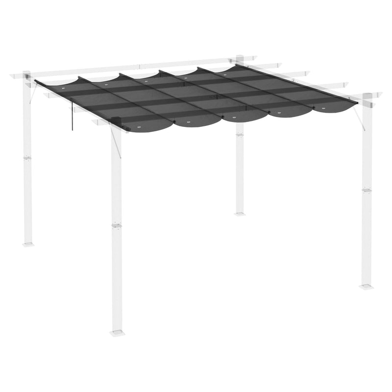 Outsunny Retractable Pergola Shade Cover, Replacement Canopy Fabric for 3 x 3 (m) Pergola, Gazebo Retractable Roof, Dark Grey