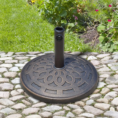 Outdoor Umbrella Stand, 14kg Bronze Resin Outsunny