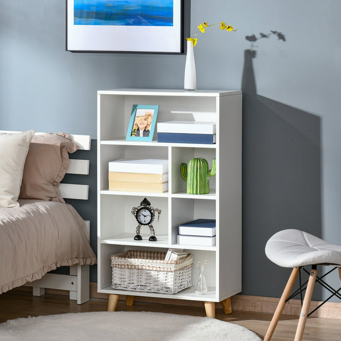 Small Open Bookcase, White Cube Storage, Display Cabinet