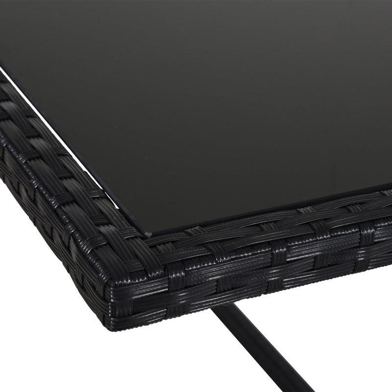 8 Seater Rattan Dining Set, Black