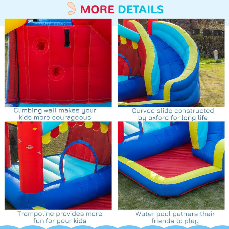 4-in-1 Kids Bouncy Castle With Slide, Pool 2.9m, Age 3-8