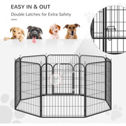 Heavy Duty Dog Play Pen, Foldable, Black Pawhut