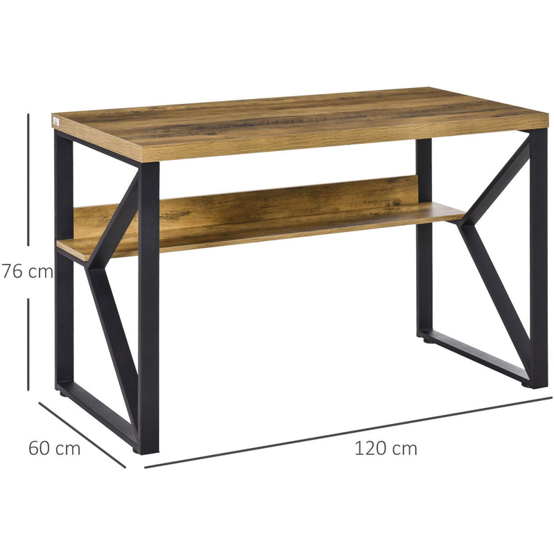 Home Office Desk, Shelf, Computer Table, Black/Brown