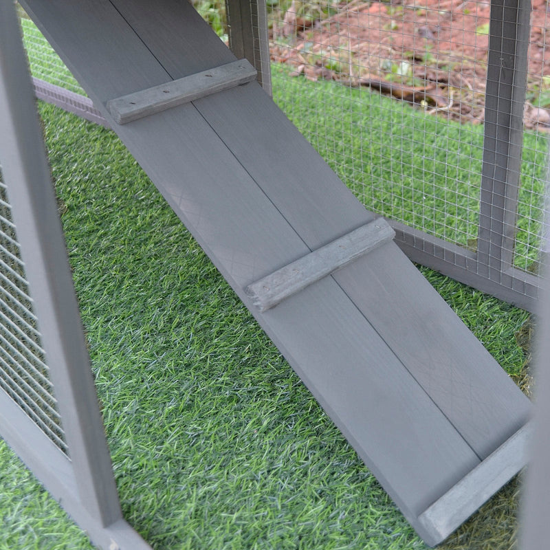 Two-Level Fir Wood Animal Hutch - Burnt Yellow