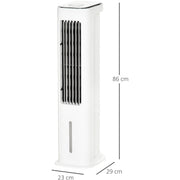 HOMCOM Evaporative Air Cooler, Oscillating Ice Cooling Fan with 3 Modes, 3 Speeds, Remote Control, Timer, and Oscillation, White Homcom