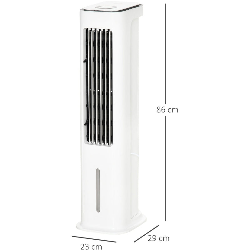 HOMCOM Evaporative Air Cooler, Oscillating Ice Cooling Fan with 3 Modes, 3 Speeds, Remote Control, Timer, and Oscillation, White Homcom