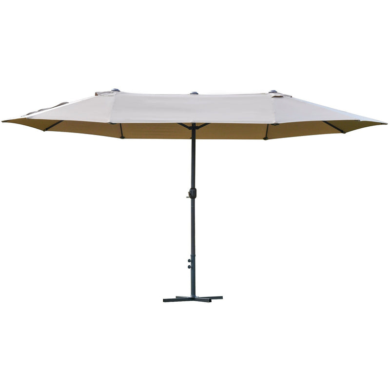 4.6m Double Sided Parasol With Crank Handle, Cross Base