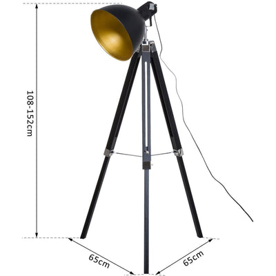 Industrial Tripod Floor Lamp Homcom