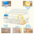 Portable 2 Tier Hamster Cage with Accessories Pawhut