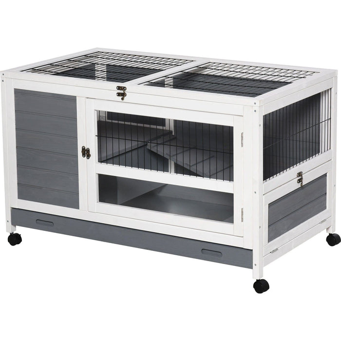 Indoor Rabbit Hutch with Lift Open Top