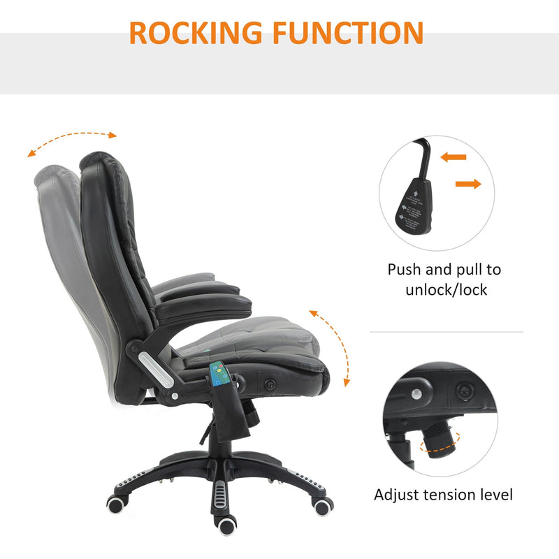 Black High-Back Massage Executive Chair with Tilt