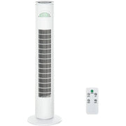 30" Tower Fan with Remote, Oscillation, 10h Timer, LED Light Homcom