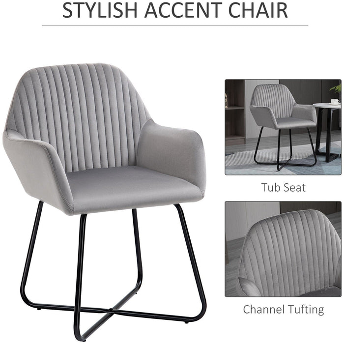 Velvet Touch Modern Lounge Armchair with Metal Base