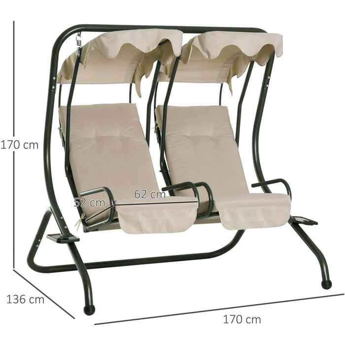 Porch Swing with Canopy, Modern Garden Swing Seat