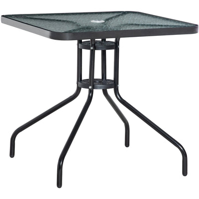 Sqaure Patio Table with Umbrella Hole 76x76cm Outsunny