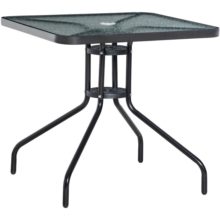 Sqaure Patio Table with Umbrella Hole 76x76cm