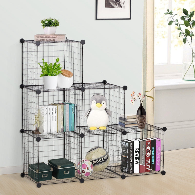DIY 6 Cube Metal Rack, Black