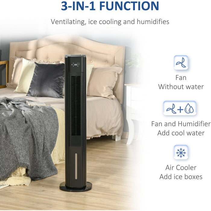 42" Black Oscillating Air Humidifier Cooler