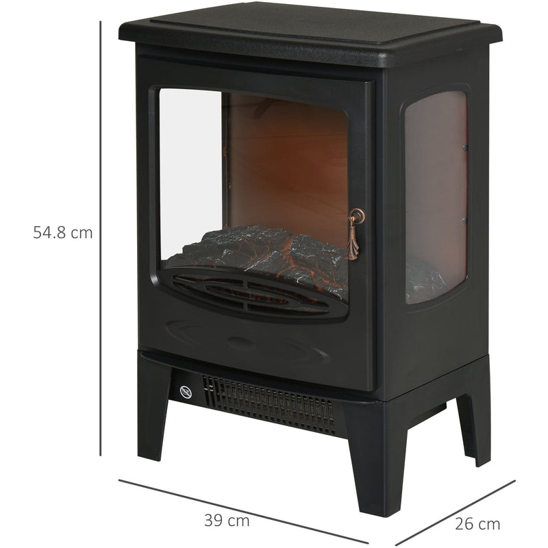 1800W Portable Fireplace Heater, Black