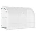 White Lean-to Walk-In Greenhouse