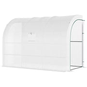 White Lean-to Walk-In Greenhouse
