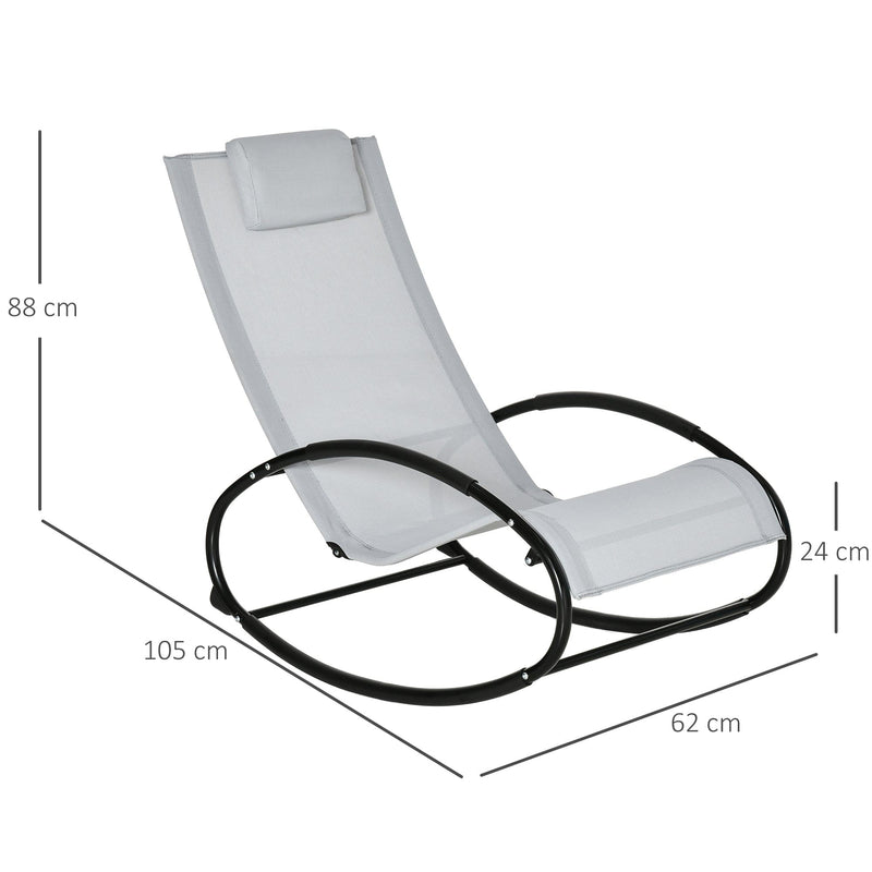 Outdoor Zero Gravity Rocking Chair Grey